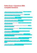  &NewLine;Patho Exam 1 Questions With Complete Solutions&NewLine;