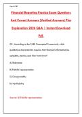 FINANCIAL REPORTING PRACTICE EXAM 2026 &ndash; 200&plus; QUESTIONS & CORRECT ANSWERS &lpar;VERIFIED&rpar;&NewLine;&NewLine;