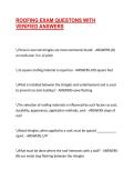 ROOFING EXAM QUESTONS WITH VERIFIED ANSWERS
