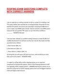 ROOFING EXAM QUESTIONS COMPLETE WITH CORRECT ANSWERS