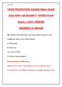 FOOD PROTECTION COURSE FINAL EXAM 2026 &ndash; 200 PRACTICE QUESTIONS & CORRECT ANSWERS &vert; SERVSAFE PREP&NewLine;&NewLine;