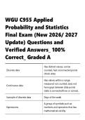 WGU C955 &vert; Applied Probability and Statistics  &vert; Final Exam &lpar;New 2026&sol; 2027 Update&rpar; &vert; Questions and Verified Answers &vert; 100&percnt; Correct &vert;  Graded A