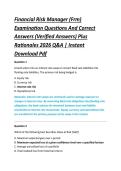 Financial Risk Manager &lpar;Frm&rpar; &NewLine;Examination Questions And Correct &NewLine;Answers &lpar;Verified Answers&rpar; Plus &NewLine;Rationales 2026 Q&A &vert; Instant &NewLine;Download Pdf 