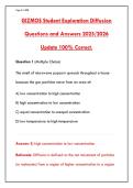 GIZMOS STUDENT EXPLORATION DIFFUSION &ndash; 200&plus; PRACTICE QUESTIONS & ANSWERS 2025&sol;2026 &vert; EXAM PREP&NewLine;&NewLine;