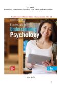 Test Bank Essentials of Understanding Psychology &lpar;14th Ed&rpar; by Feldman&vert; All 14 Chapters