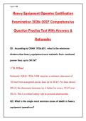 HEAVY EQUIPMENT OPERATOR CERTIFICATION EXAM 2026-2027 &ndash; 200&plus; PRACTICE QUESTIONS & CORRECT ANSWERS &vert; NCCCO & OSHA PREP&NewLine;&NewLine;
