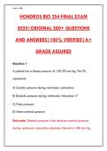 HONDROS BIO 254 FINAL EXAM 2025 &ndash; 280&plus; PRACTICE QUESTIONS & CORRECT ANSWERS &vert; ANATOMY & PHYSIOLOGY II REVIEW&NewLine;&NewLine;