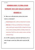 HONDROS NUR 172 FINAL EXAM TESTBANK 2025 &ndash; 600&plus; PRACTICE QUESTIONS & CORRECT ANSWERS &vert; IV THERAPY & LPN SCOPE REVIEW&NewLine;&NewLine;