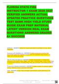 FLORIDA STATE FIRE INSTRUCTOR 1 EXAM 2026 2027 VERIFIED ANSWERS ACTUAL UPDATED PRACTICE QUESTIONS TEST BANK HIGH YIELD STUDY GUIDE EXAM PREP MATERIAL LATEST VERSION REAL EXAM QUESTIONS ANSWERS GRADED A&plus; SUCCESS