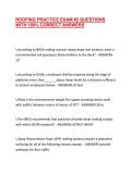 ROOFING PRACTICE EXAM &num;2 QUESTIONS WITH 100&percnt; CORRECT ANSWERS