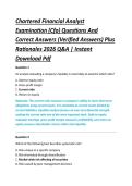 Chartered Financial Analyst &NewLine;Examination &lpar;Cfa&rpar; Questions And &NewLine;Correct Answers &lpar;Verified Answers&rpar; Plus &NewLine;Rationales 2026 Q&A &vert; Instant &NewLine;Download Pdf 