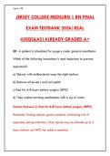 JERSEY COLLEGE MEDSURG 1 RN FINAL EXAM 2026 &ndash; 200 REAL TESTBANK QUESTIONS WITH VERIFIED ANSWERS & RATIONALES &vert; PASS WITH AN A&plus;&NewLine;&NewLine;