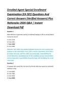 Enrolled Agent Special Enrollment &NewLine;Examination &lpar;EA SEE&rpar; Questions And &NewLine;Correct Answers &lpar;Verified Answers&rpar; Plus &NewLine;Rationales 2026 Q&A &vert; Instant &NewLine;Download Pdf 
