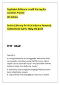 Psychiatric & Mental Health Nursing for Canadian Practice 5th Edition Test Bank with Rationales &vert; 700&plus; NCLEX-Style Questions &vert; Canadian Nursing Exam Prep & Clinical Reasoning Review