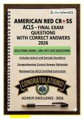 American Red Cross ACLS Final Exam Questions with Correct Answers 2026 &vert; ARC Advanced Cardiovascular Life Support &ndash; Complete Certification Test Bank