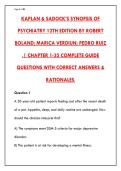 KAPLAN & SADOCK'S SYNOPSIS OF PSYCHIATRY 12TH EDITION &ndash; CHAPTERS 1&ndash;35 COMPLETE EXAM GUIDE WITH CORRECT ANSWERS & RATIONALES&NewLine;&NewLine;