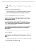 Certified Management Accountant Examination&NewLine;&lpar;CMA&rpar;