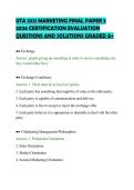 UTA 3321 MARKETING FINAL PAPER 3&NewLine;2026 CERTIFICATION EVALUATION&NewLine;QUESTIONS AND SOLUTIONS GRADED A&plus;