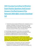 HUD Housing Counseling Certification &NewLine;Exam Practice Questions And Correct &NewLine;Answers &lpar;Verified Answers&rpar; Plus &NewLine;Rationale 2026 Q&A&vert; Instant Download &NewLine;Pdf 