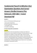Fundamental Payroll Certification &lpar;Fpc&rpar; &NewLine;Examination Questions And Correct &NewLine;Answers &lpar;Verified Answers&rpar; Plus &NewLine;Rationales 2026 Q&A &vert; Instant &NewLine;Download Pdf 