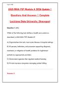 LSUS MHA 707 MODULE A EXAM 2026 &ndash; 200 COMPREHENSIVE QUESTIONS WITH CORRECT ANSWERS & DETAILED RATIONALES&NewLine;&NewLine;