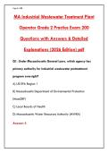 MA INDUSTRIAL WASTEWATER TREATMENT PLANT OPERATOR GRADE 2 EXAM 2026 &ndash; 200 PRACTICE QUESTIONS WITH ANSWERS & DETAILED EXPLANATIONS&NewLine;&NewLine;