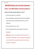 MDARD MICHIGAN CORE PESTICIDE APPLICATOR EXAM 2026 &ndash; 200 PRACTICE QUESTIONS WITH CORRECT ANSWERS & DETAILED RATIONALES&NewLine;&NewLine;