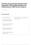 ATI TEAS 7 Science Practice Questions Exam &lpar;Latest 2026 &sol; 2027 Update&rpar; Questions and Verified Answers &vert; 100&percnt; Correct &vert; Grade A&plus;