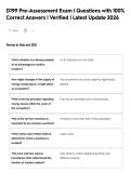 D199 Pre-Assessment Exam &vert; Questions with 100&percnt;&NewLine;Correct Answers &vert; Verified &vert; Latest Update 2026
