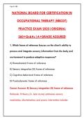 NBCOT CERTIFICATION EXAM 2026 &ndash; 200 PRACTICE QUESTIONS WITH CORRECT ANSWERS & DETAILED RATIONALES &vert; OCCUPATIONAL THERAPY BOARD PREP&NewLine;&NewLine;