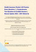 Health Insurance Florida 2-40 Practice Exam Questions 1 &vert; Comprehensive Test Questions & Certified Answers &vert; Newest Update 2026 &ndash; 2027 &lpar;Rated A&rpar; &NewLine;