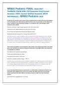 NR602 Pediatric FINAL 2026&sol;2027 &NewLine;TestBANK EXAM With 350 Questions And Correct &NewLine;Answers &lpar;100&percnt; Correct Verified Answers&rpar; WITH &NewLine;RATIONALES &sol; NR602 Pediatric 2026