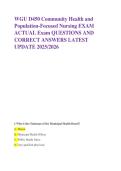 WGU D450 Community Health and Population-Focused Nursing EXAM ACTUAL Exam QUESTIONS AND CORRECT ANSWERS LATEST UPDATE 2025&sol;2026