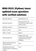 WGU D522 &lpar;Python&rpar;  latest updated exam questions with verified solutions