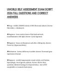 UWORLD SELF ASSESSMENT EXAM SCRIPT&NewLine;2026 FULL QUESTIONS AND CORRECT&NewLine;ANSWERS