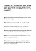 UWORLD SELF ASSESSMENT FINAL PAPER&NewLine;2026 QUESTIONS AND SOLUTIONS 100&percnt;&NewLine;CORRECT&NewLine;