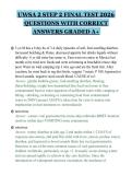 UWSA 2 STEP 2 FINAL TEST 2026&NewLine;QUESTIONS WITH CORRECT&NewLine;ANSWERS GRADED A&plus;&NewLine;