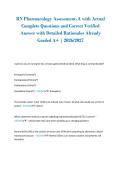 RN Pharmacology Assessment-A with Actual &NewLine;Complete Questions and Correct Verified &NewLine;Answer with Detailed Rationales Already &NewLine;Graded A&plus; &vert; 2026&sol;2027 