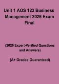 Business Management Unit 1 AOS 1&ndash;3 Exam Final PDF &ndash; IB Revision Guide&comma; Case Studies & Practice Questions &lpar;2026&rpar;
