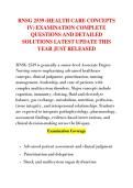 RNSG 2539 &lpar;HEALTH CARE CONCEPTS &NewLine;IV&rpar; EXAMINATION COMPLETE &NewLine;QUESTIONS AND DETAILED &NewLine;SOLUTIONS LATEST UPDATE THIS &NewLine;YEAR JUST RELEASED