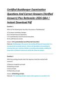 Certified Bookkeeper Examination &NewLine;Questions And Correct Answers &lpar;Verified &NewLine;Answers&rpar; Plus Rationales 2026 Q&A &vert; &NewLine;Instant Download Pdf