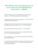 NFPA 70E FINAL with Actual Complete Questions and &NewLine;Correct Verified Answer with Detailed Rationales &NewLine;Already Graded A&plus; &vert; 2026&sol;2027 