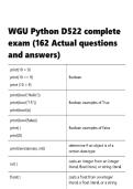 WGU Python D522 complete exam &lpar;162 Actual questions and answers&rpar;&period;