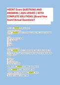 2026 Update&rsqb; HEENT Exam Actual Questions &ndash; Verified Answers &plus; Complete Solutions &vert; Brand New Bank for A&plus; Success