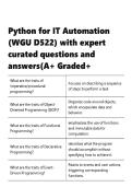 Python for IT Automation &vert;&lpar;WGU D522&rpar; &vert; with expert curated questions and answers&lpar;A&plus; Graded&plus;