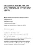 VA CONTRACTORS STUDY SHEET 2026&NewLine;EXAM QUESTIONS AND ANSWERS EXPERT&NewLine;VERIFIED&NewLine;