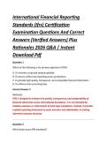 International Financial Reporting &NewLine;Standards &lpar;Ifrs&rpar; Certification &NewLine;Examination Questions And Correct &NewLine;Answers &lpar;Verified Answers&rpar; Plus &NewLine;Rationales 2026 Q&A &vert; Instant &NewLine;Download Pdf 