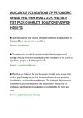 VARCAROLIS FOUNDATIONS OF PSYCHIATRIC&NewLine;MENTAL HEALTH NURSING 2026 PRACTICE&NewLine;TEST PACK COMPLETE SOLUTIONS VERIFIED&NewLine;INSIGHTS