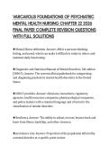 VARCAROLIS FOUNDATIONS OF PSYCHIATRIC&NewLine;MENTAL HEALTH NURSING CHAPTER 22 2026&NewLine;FINAL PAPER COMPLETE REVISION QUESTIONS&NewLine;WITH FULL SOLUTIONS
