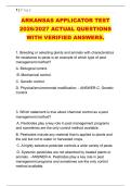 ARKANSAS APPLICATOR TEST &NewLine;2026&sol;2027 ACTUAL QUESTIONS &NewLine;WITH VERIFIED ANSWERS&period; 